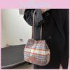Elegant Fashionable Plaid Handheld Bucket Bag For Women Ideal For Everyday Use