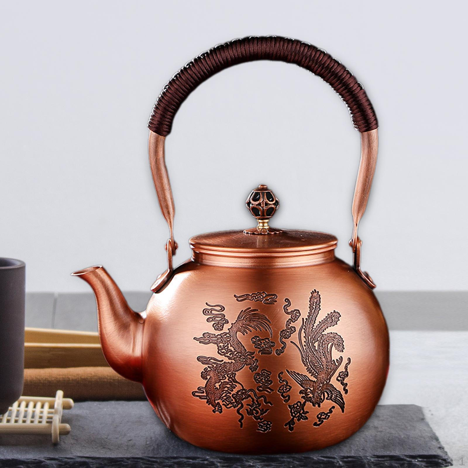 

Медный чайник, кофейник, резной узор, кованый чайник, прочный чайник для кунг-фу Style A