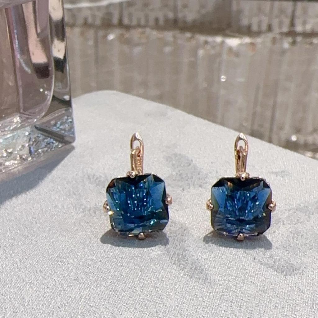 Gulkina585 Color-Preserving Gold Electroplated Zircon Jewelry with Sapphire Earrings and Necklace