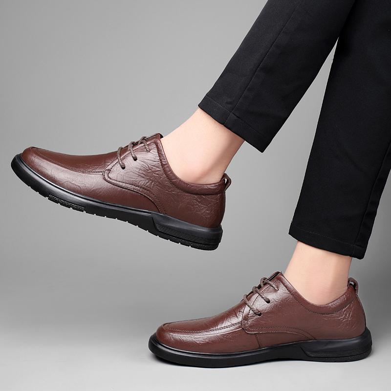 Модные мужские туфли для ходьбы из натуральной кожи — фото 6