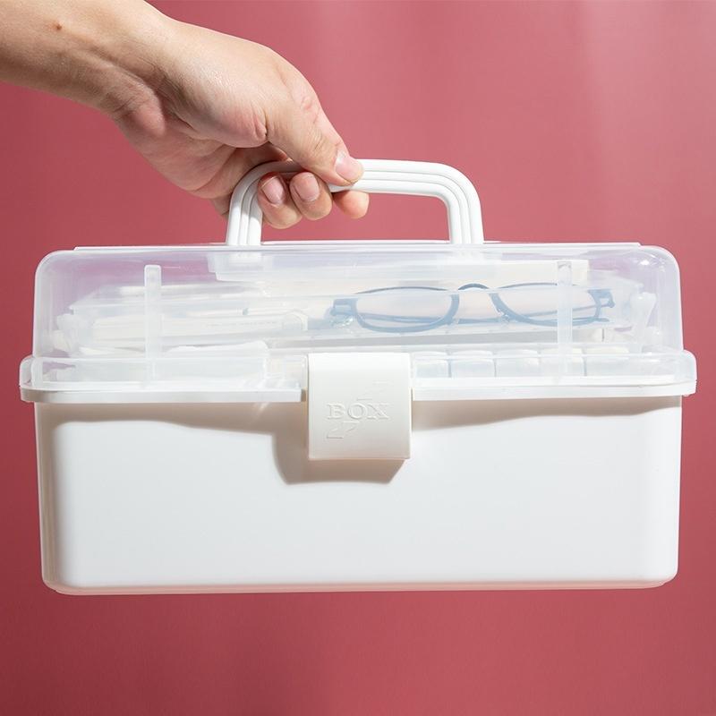 Transparent Plastic Medical Box Portable Household Multi-layer Storage Container Multifunction Box