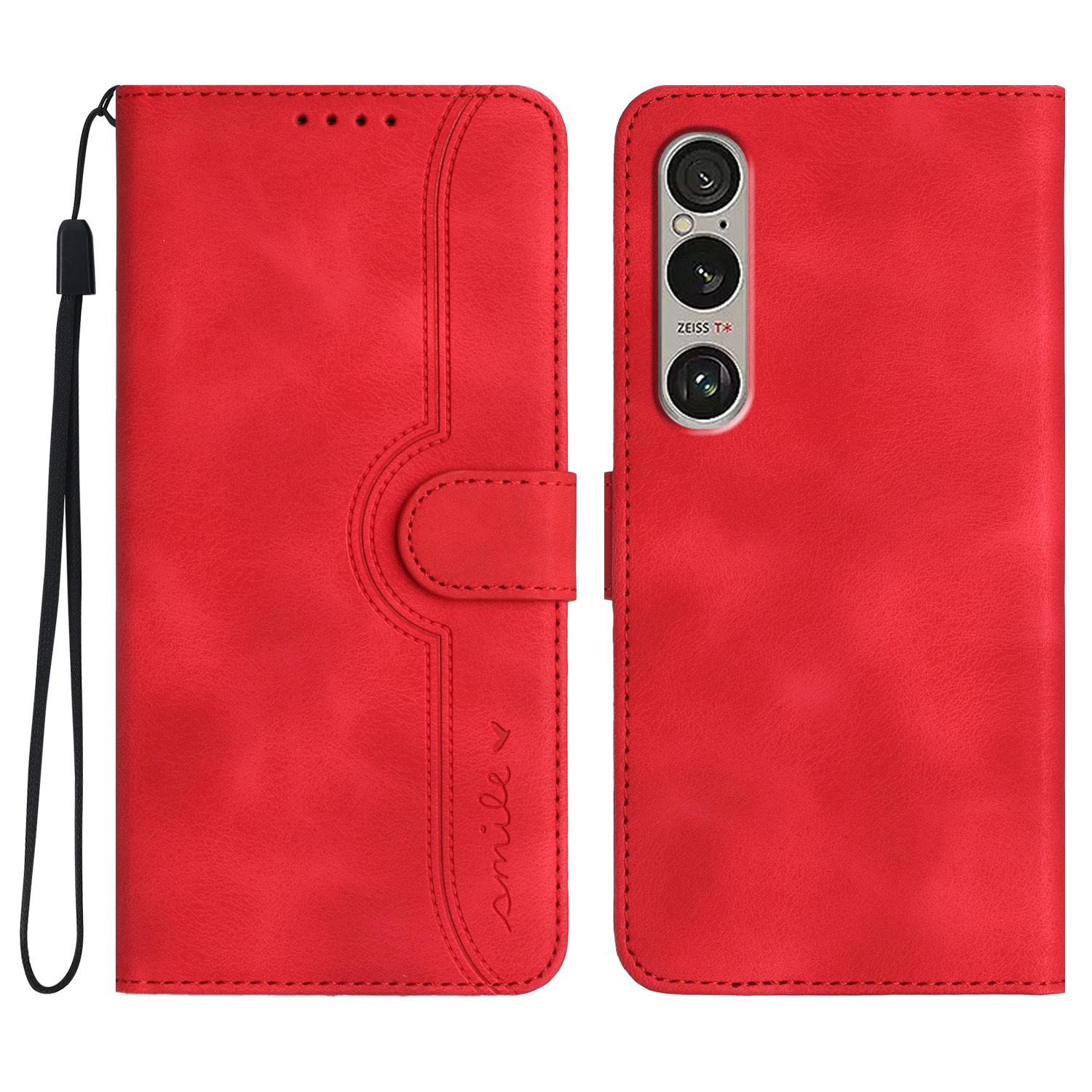 

YX0030 For Sony Xperia 1 VI Case Wallet PU Leather Folio Flip Phone Cover Red