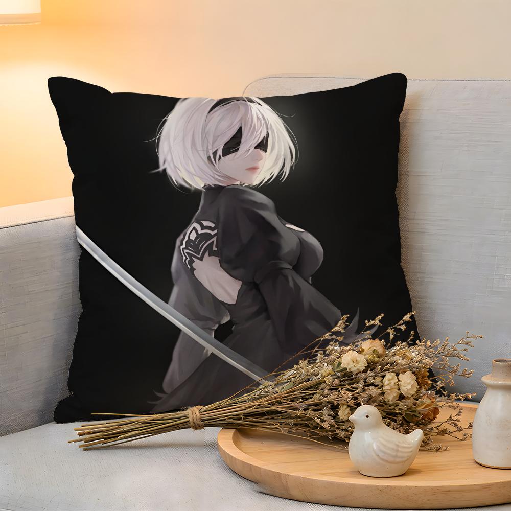Cushion Cover  Linen  SkinFriendly Soft Decorative Case For Sofa Home Decor Cool Anime NNier Automata Pillow cover