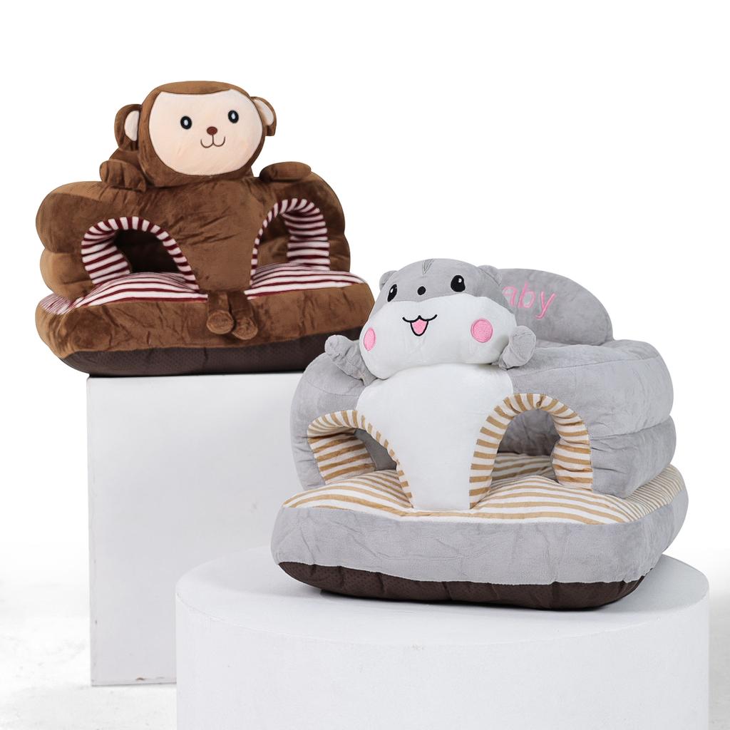 Children's sofa Infant Sitting Training Chair Animal Shaped Sofa with Non-Slip Beads Base for Babies 0-36 Months Learning to Sit