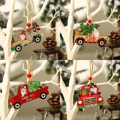 Christmas Ornaments Red Car for Bedrooms Living Rooms Farmhouse Hanging Crafts Christmas Tree Decoratio