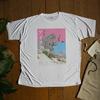 Godzilla Bamboo T-shirt, Ice Cream Tee, Japanese Art, Featured Artist, Jersey Beach Tee, 100% Organic, Ethical, Japanese Comic Style T-shirt