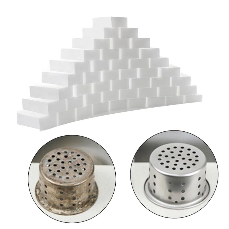 50pcs Dense Melamine Sponges Heavy Duty Degreasing Pad Cleaning Tool for Delicate Surfaces and Stubborn Stains