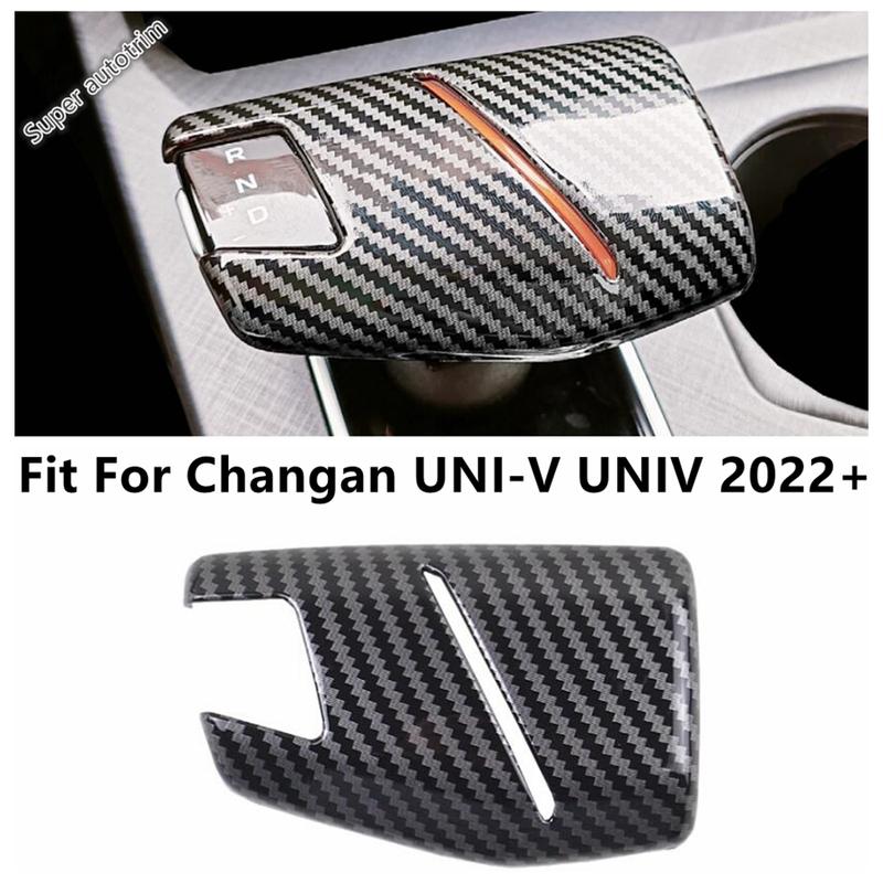 Carbon Fiber Gear Box Transmission Shift Shifter Knob Handle Cover Trim Accessories Interior For Changan UNI-V UNIV - 2024