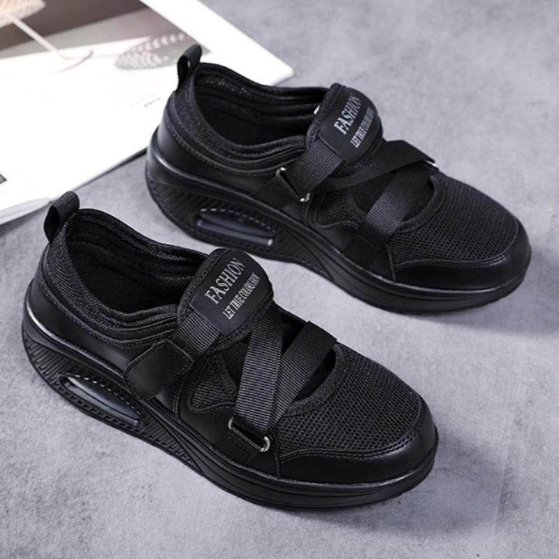 Air Cushion Platform Shoes for Women Breathable Mesh Casual Walking Shoes Elegant Mom Shoes Wedge Heels