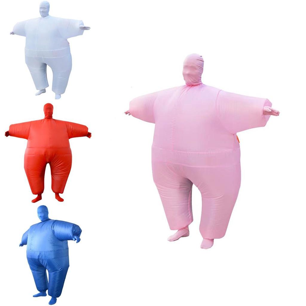 Farbenfrohes aufblasbares Dickanzug-Kostüm für Erwachsene für Halloween-Spaß