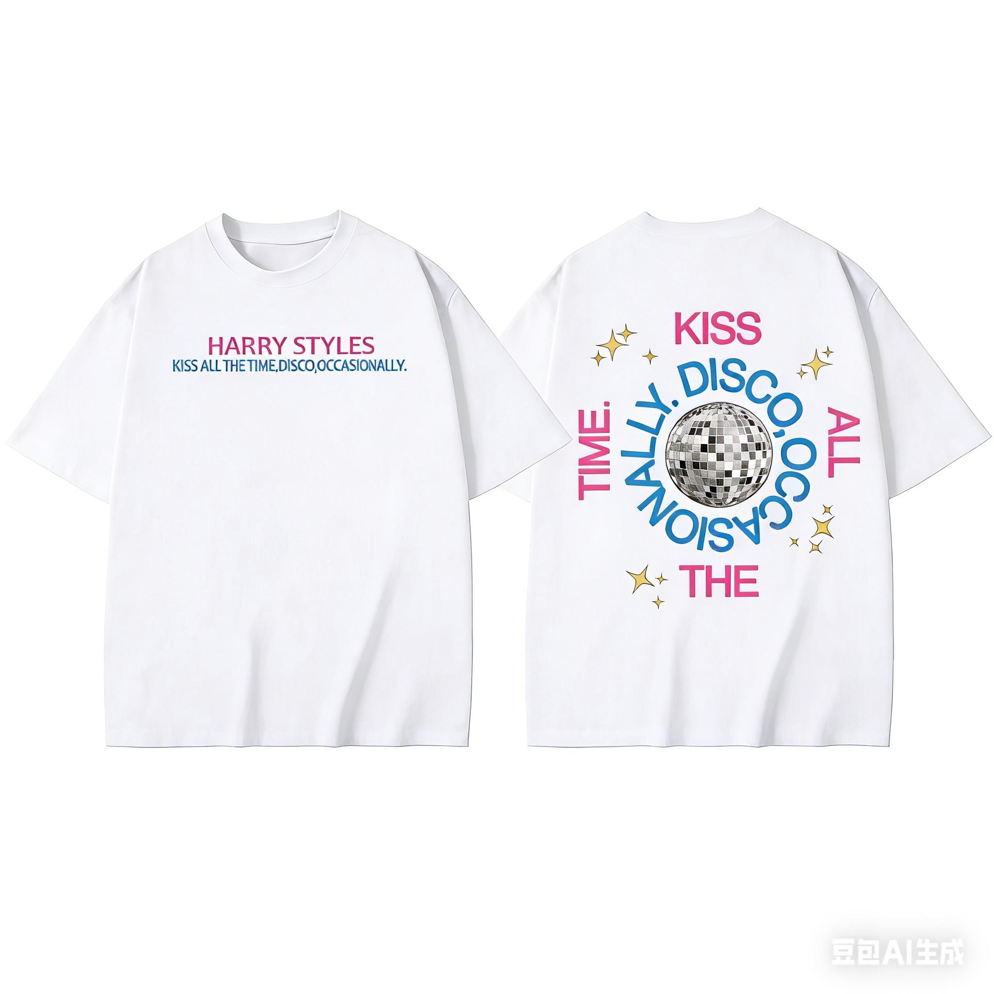 

2026 Harry Styles Album Kiss All The Time Disco Occasionally Same Style Print Tshirt Unisex Women Cotton Summer New Fashion Tees 4XL