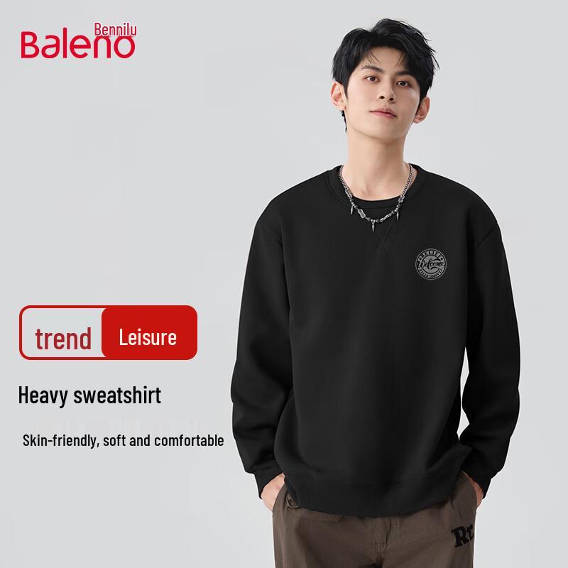 Baleno Men's American Retro Loose Crewneck Sweatshirt