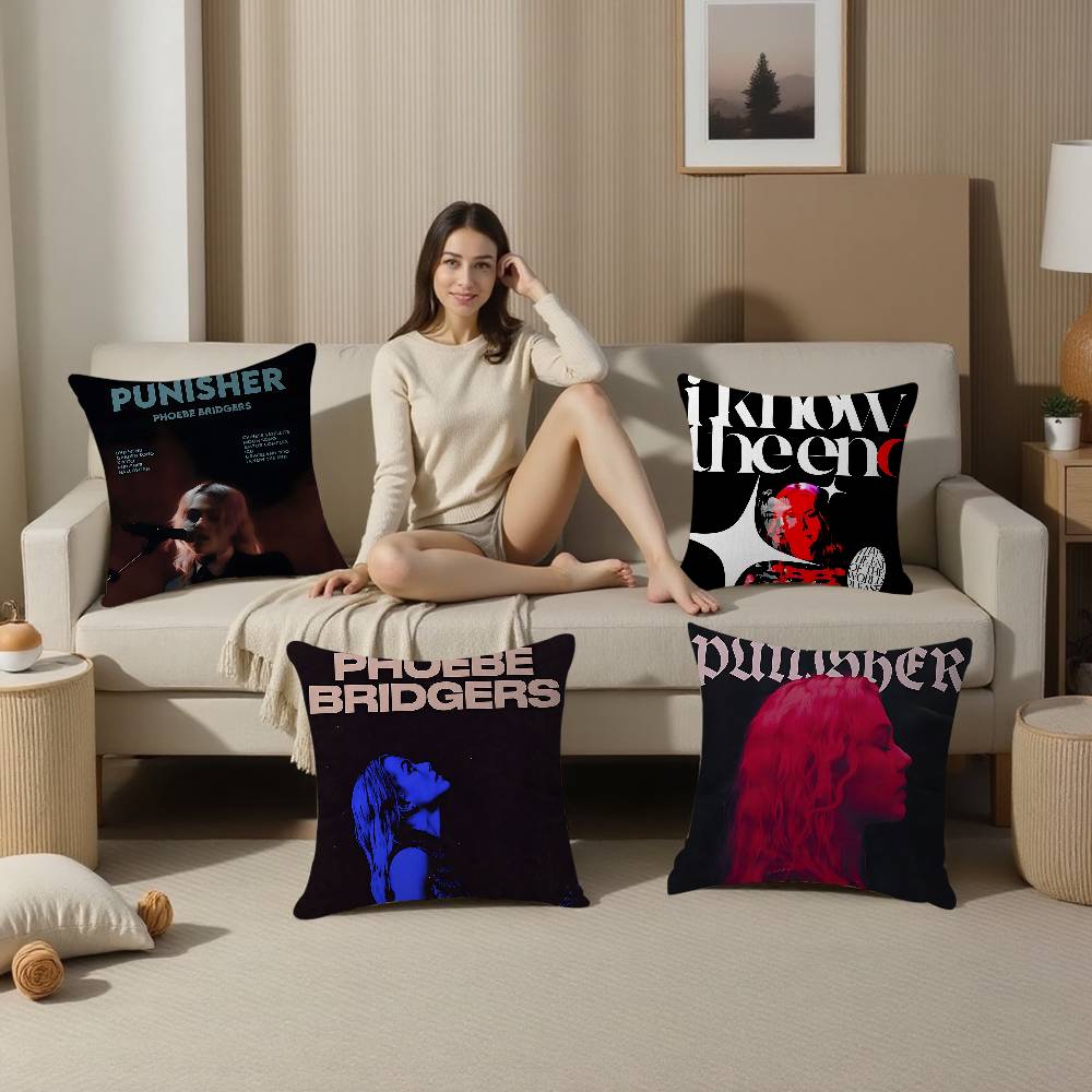 Singer Phoebe Bridgers Music Album Personalized Pillow Cover Kids Bedroom Wild Party Decor Pillowcase Kid Birthday Shower Gift