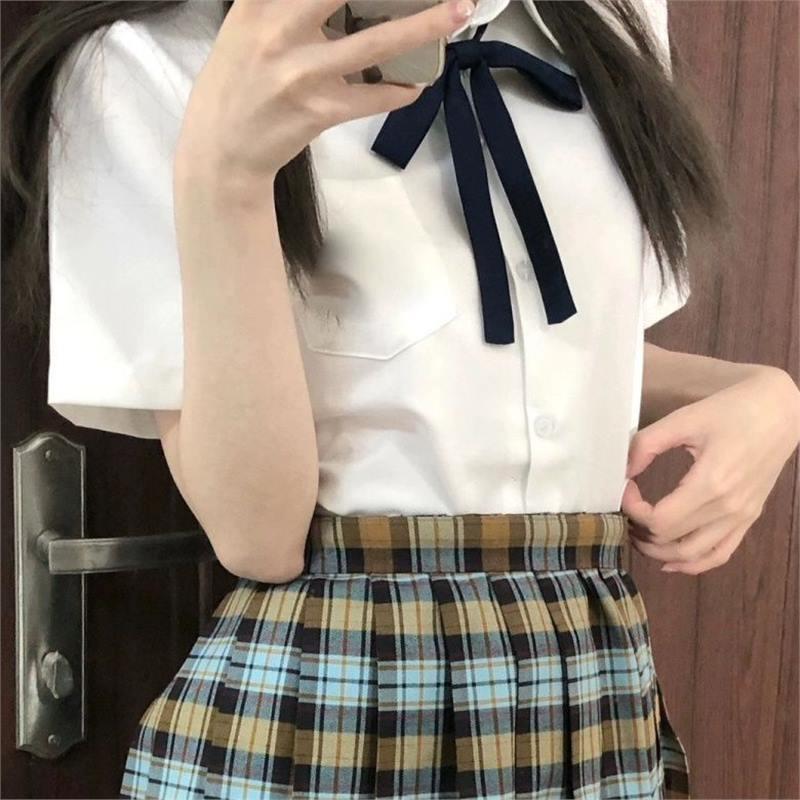 

Комплект школьной формы в японском стиле Санма Сладкий: Белая рубашка и плиссированная юбка в клетку L