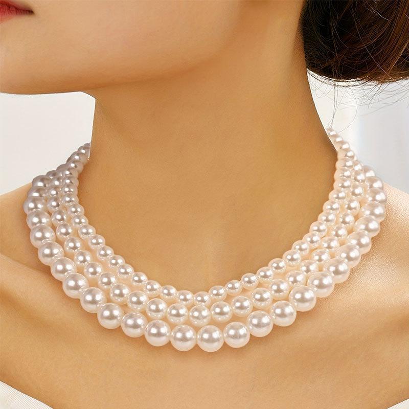 Exaggerated Cyber Multilayer Bead Punk Collar Clavicle Chain Geometric Bead Necklace Female Beads