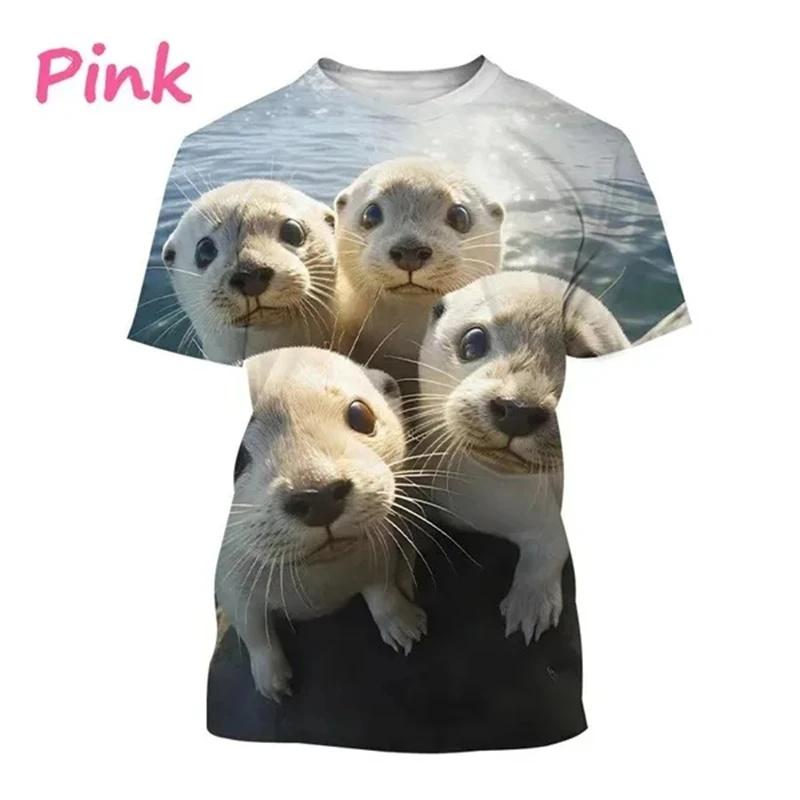 Summer 3D Printing Cute Animal Eurasian River Otte T Shirt Lutra Lutra Graphic T-shirts For Men Fashion Funny Tee Shirts