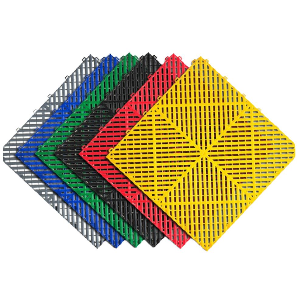 400x400x18mm Floor Garage Tile Plastic Drainage Mat Portable Garage Slabs  For Car Parking Wokshop