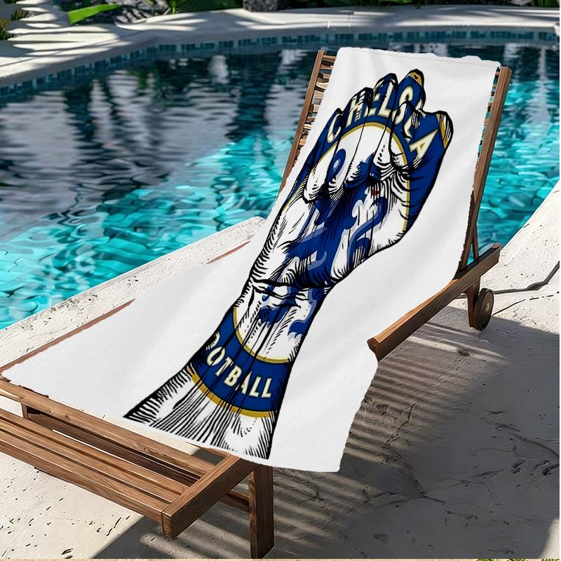 Chelsea F.C Print Beach Towel, Versatile Lightweight Absorbent Beach Towel for Pool Surf Yoga Bathroom, Perfect Birthday Holiday Gift