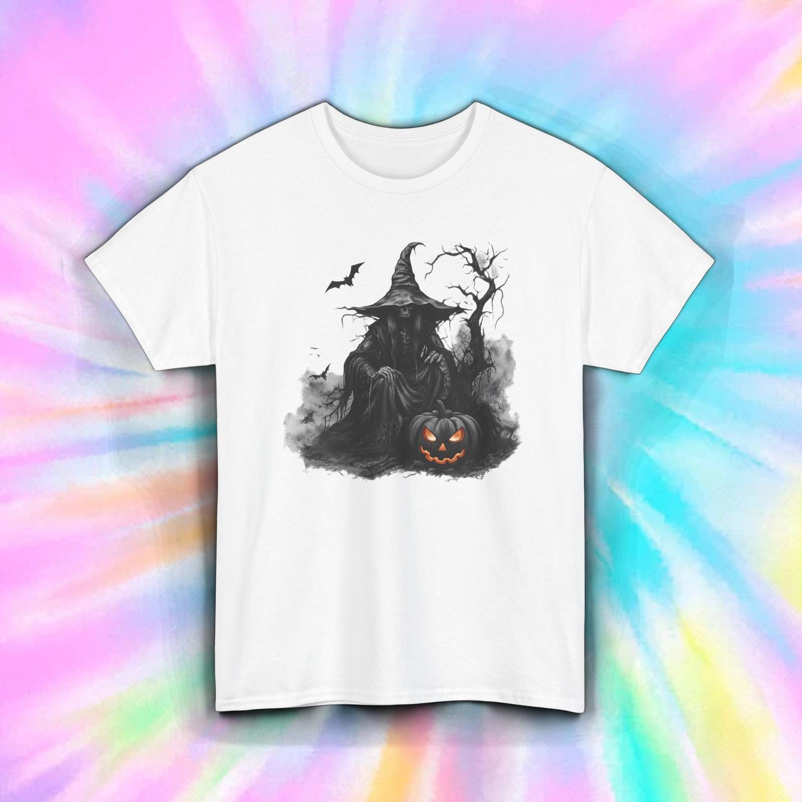 Witch Halloween Shirt | Spooky Gothic Witch Pumpkin Bat Graphic Tee S-5XL XXXXL
