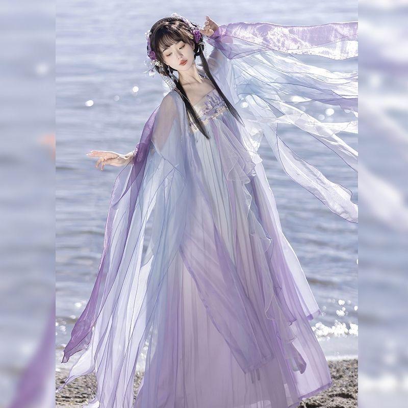 Čínský Hanfu HEZI Sukně Výšivkový Oblek ve stylu dynastie Tchang pro ženy