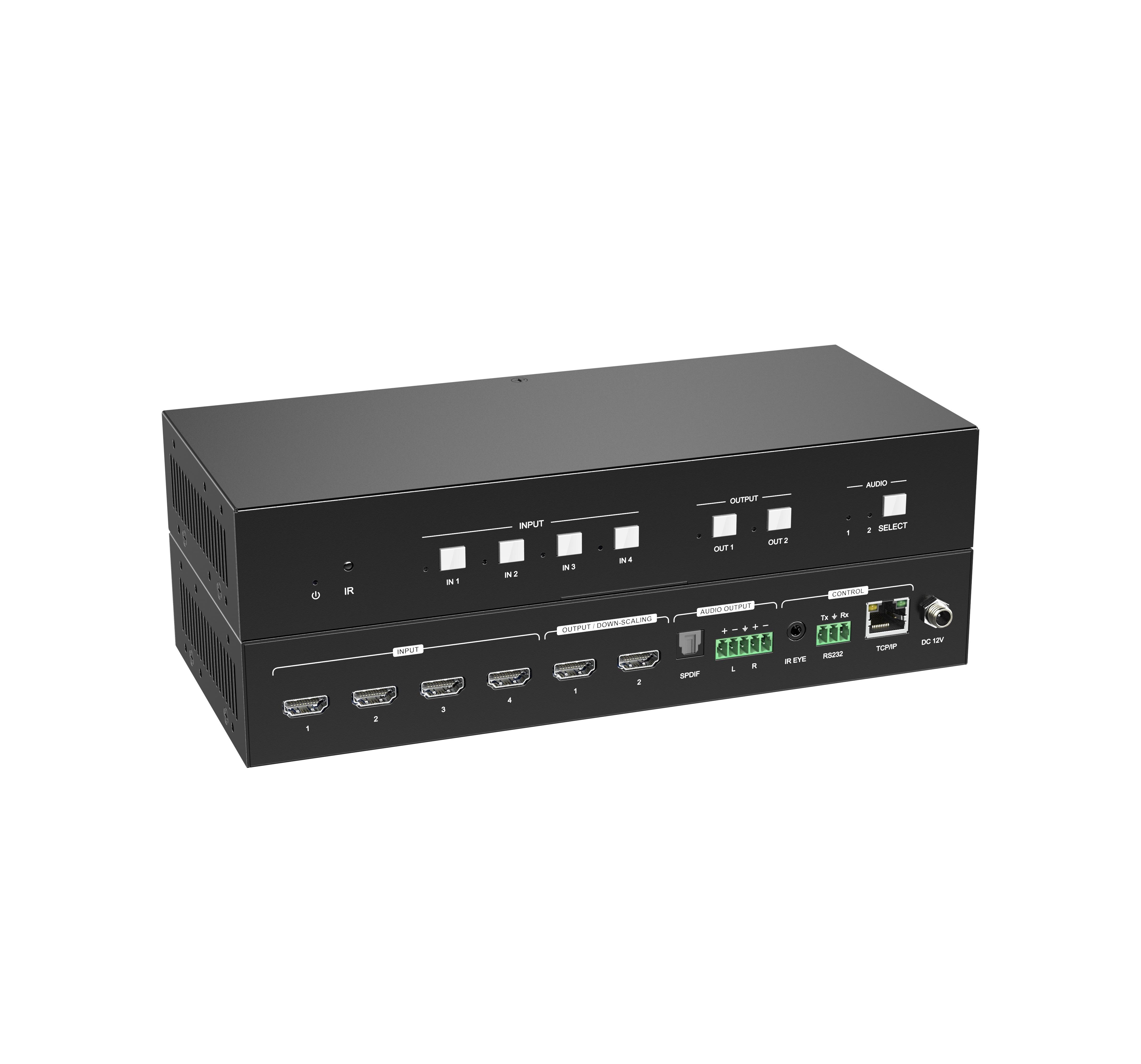 2.0 hdmi matrix 4x2 hd Switch 4input 2output 4K60Hz HDmi Matrix Switcher DQ-MX0402-B чёрный