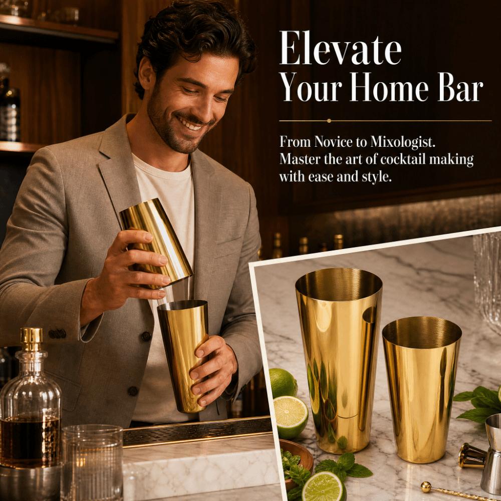 2 Piece Simple Design Cocktail Shaker Set 304 Stainless Steel Stainless Steel Shaker  Mixing Drinks