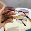 2025 Frameless Star Metal Sunglasses Oval Premium Rimless Sunglasses Y2K Spicy Hot Girl Ins Trendy Sun Glasses Female
