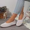 Fashion Women Round Toe Flat Shoes Solid Color Knitted  Casual Breathable Ballet Flats Women Mesh Flat Shoes Loafers Woman