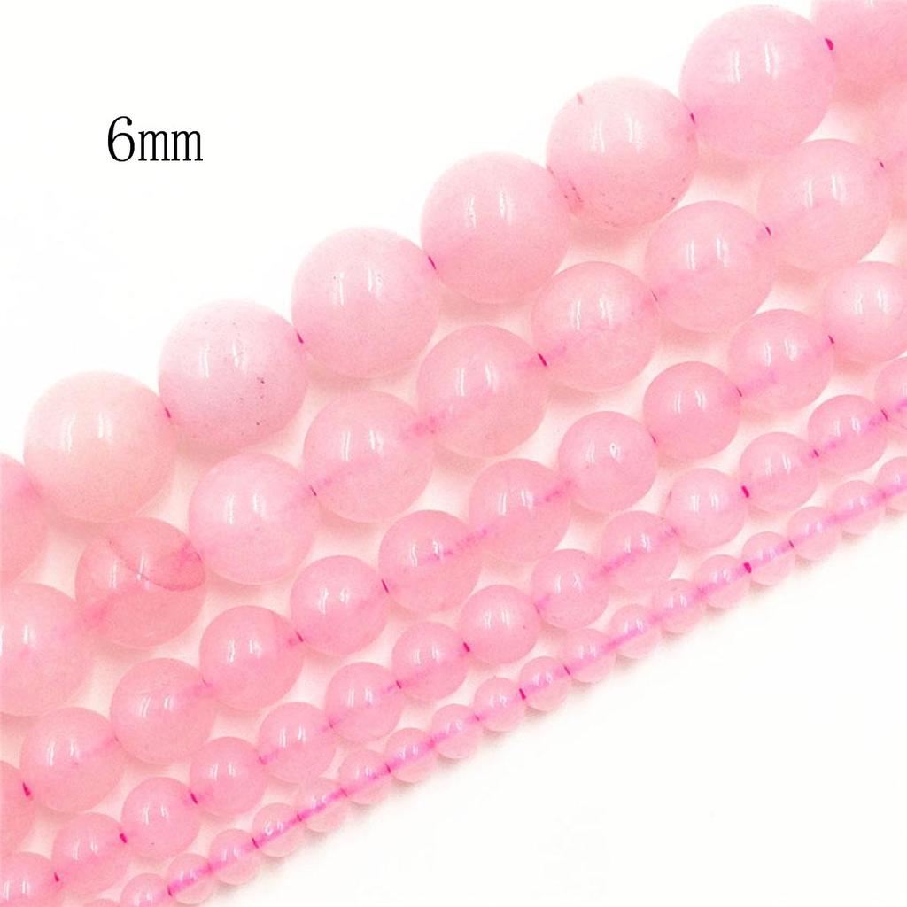 Natural Pink Rose Quartz Gemstone Round Loose Spacer Beads 16 Inches One Strand