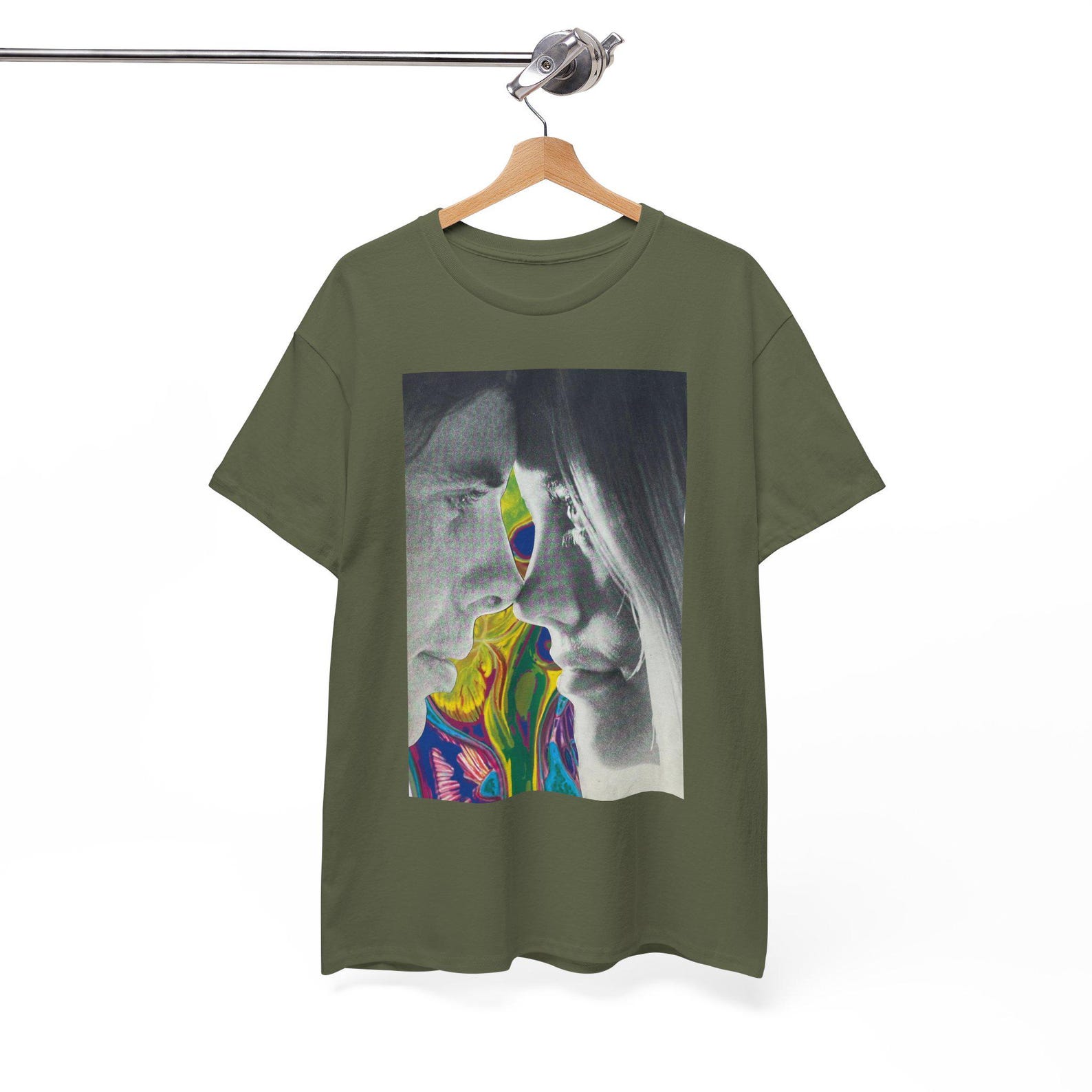 Surreal Face Collage T Shirt | Psychedelic Portrait Art Tee | Abstract Emotional Art Shirt | Unisex Cotton Graphic T Shirt M