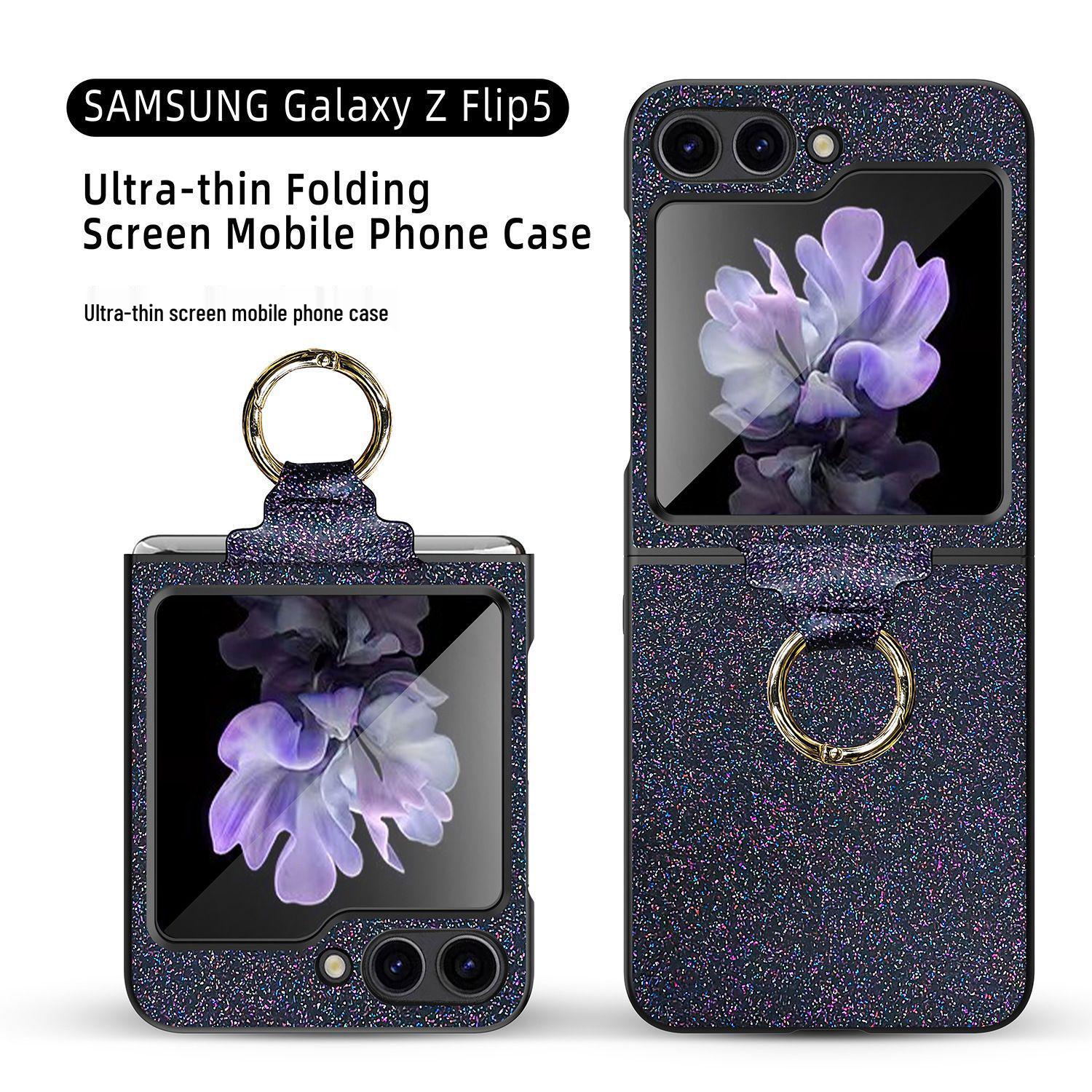 

ZFLIP5 Glitter Ring PC Case for Samsung Flip5 Samsung Z Flip 5 золотой