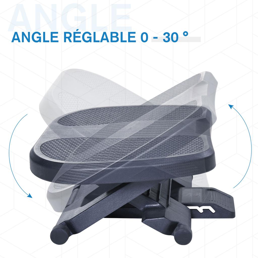 Office Footrest, Adjustable Height and Tilt, 45 x 34 cm, Grey