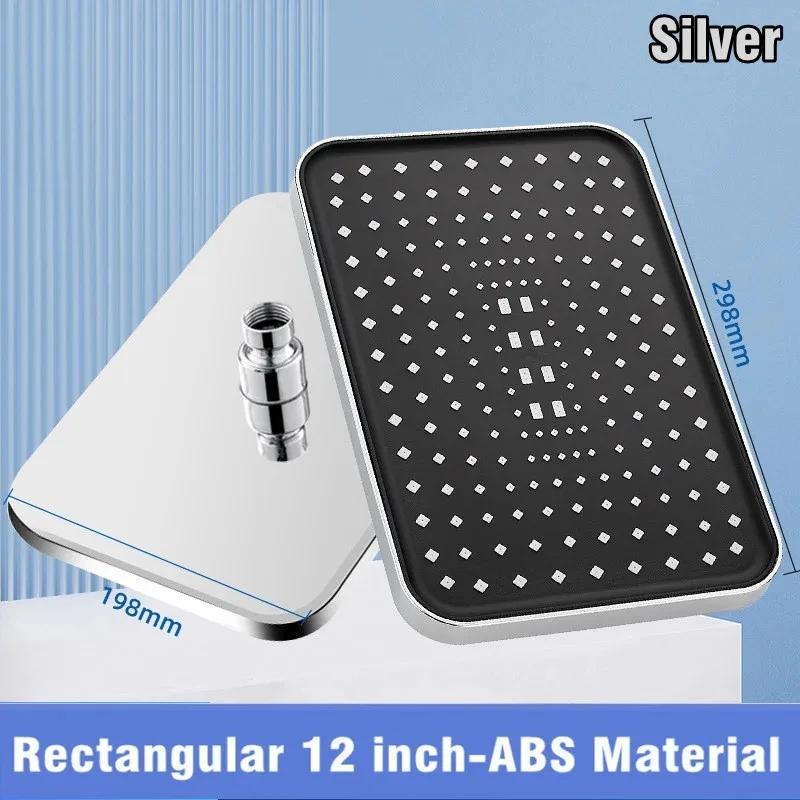 Boosting Shower Nozzle 12 Inch Large Panel Bathroom Shower 360 ° Rotation High Flow Water-saving Showerhead Shower Accessories