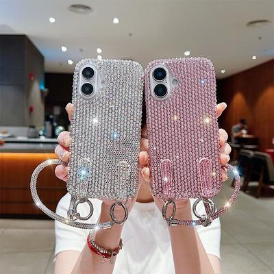 Strass Handyhülle für Apple 17promax Lanyard für IPhone16pro High-End Ins Luxus 15 Damenmodell