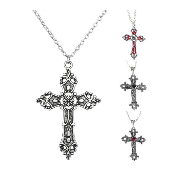 Gothic Retro Necklace Alloy Vintage Pendant Necklace Engraved Floral Necklace Unisex Jewelry for Men Women Party Gatherings