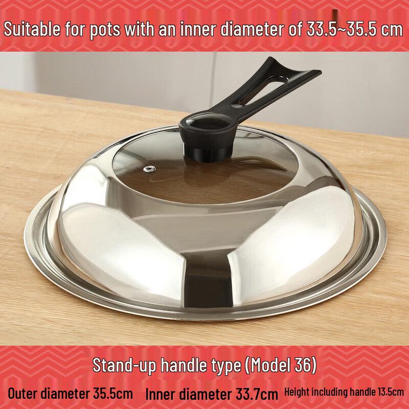 Universal Stainless Steel and Glass Pot/Wok Lid