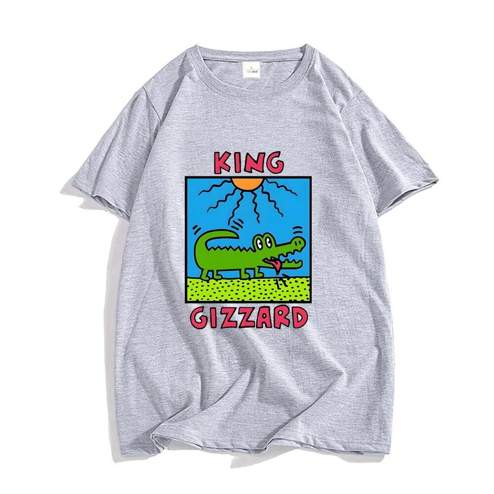 Trička King Gizzard & The Lizard Wizard Unisex trička Crocodile Sun Painting 100% bavlna Vysoce kvalitní trička Unisexga/Comic LOOSE