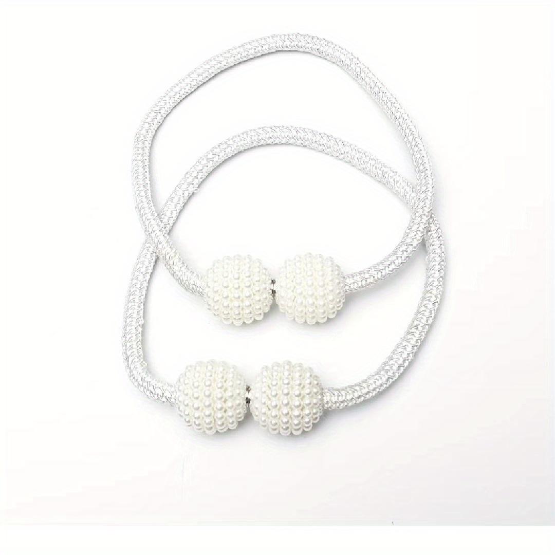 Набор из 5-цветных магнитных жемчужных подхватов для штор, подходит для украшения дома в гостиных, спальнях и офисах белый