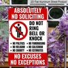 2D Flat, 1pc Vintage "No Soliciting" Metal Door Sign - Aluminium No Knock/No Ring Bell Decoration, 8x12 Inch - "Do Not Ring Bell or Knock" Message