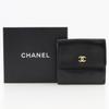 CHANEL COCO Mark Bi-Fold Wallet A13456 Double Sided black Calfskin Women Used