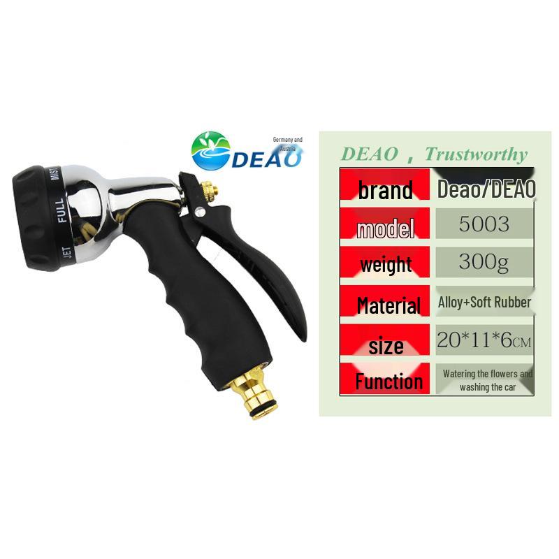 Zahradní tryska z vysokotlaké slitiny: Víceúčelová stříkací pistole na zalévání a mytí auta