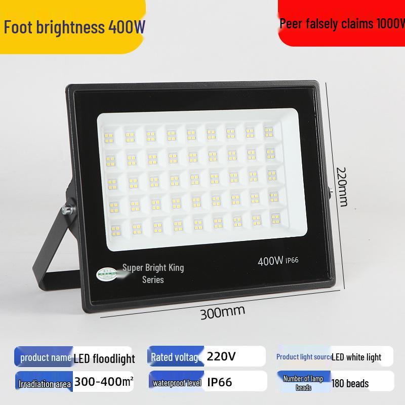 Ultra-Bright High-Power LED Floodlight for Outdoor Stadium and Construction Site Lighting