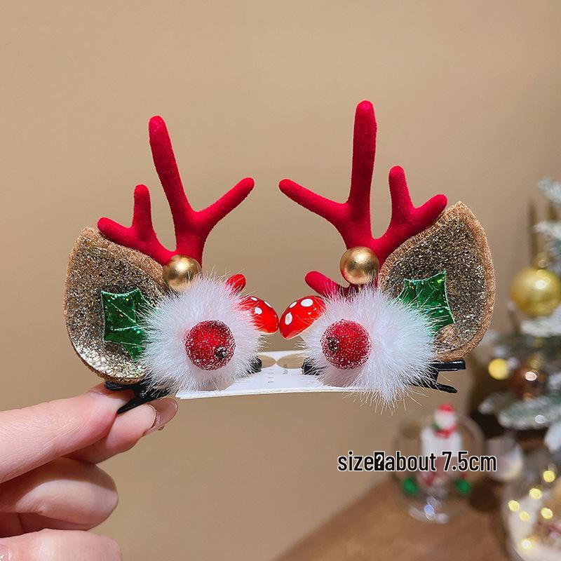 Mori Style Reindeer Antler Ears Christmas Hair Clip - Cute Kids' Hairpin Accessory
