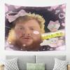 Pink Coquette Funny Meme Tapestry Cute Bow Lipstick Print Humorous Wall Hanging for Bedroom  Dorm Room