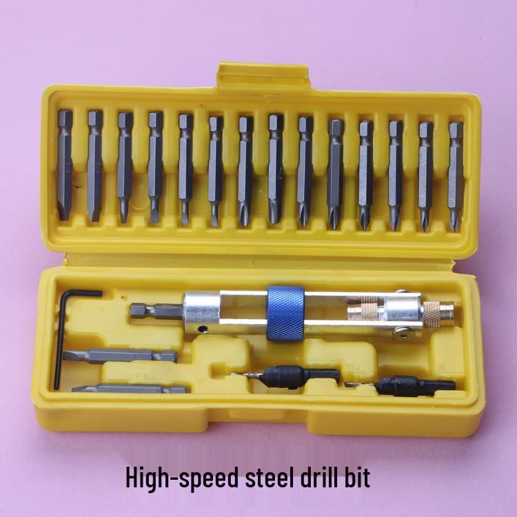 20-Piece High-Speed Steel Drill & Screwdriver Bit Set for Air/Manual Use