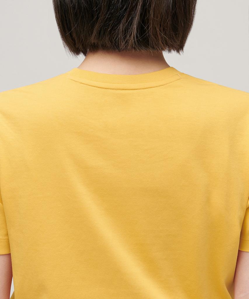 MUSINSA STANDARD WOMAN [Cooltandard] Women'S Crew Neck Crop T-Shirt [Mellow Yellow]