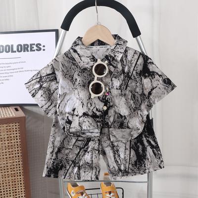 Boys and Children's Shirt Suits, Summer Short-sleeved Outer Wear, Casual Thin Section, Big Children