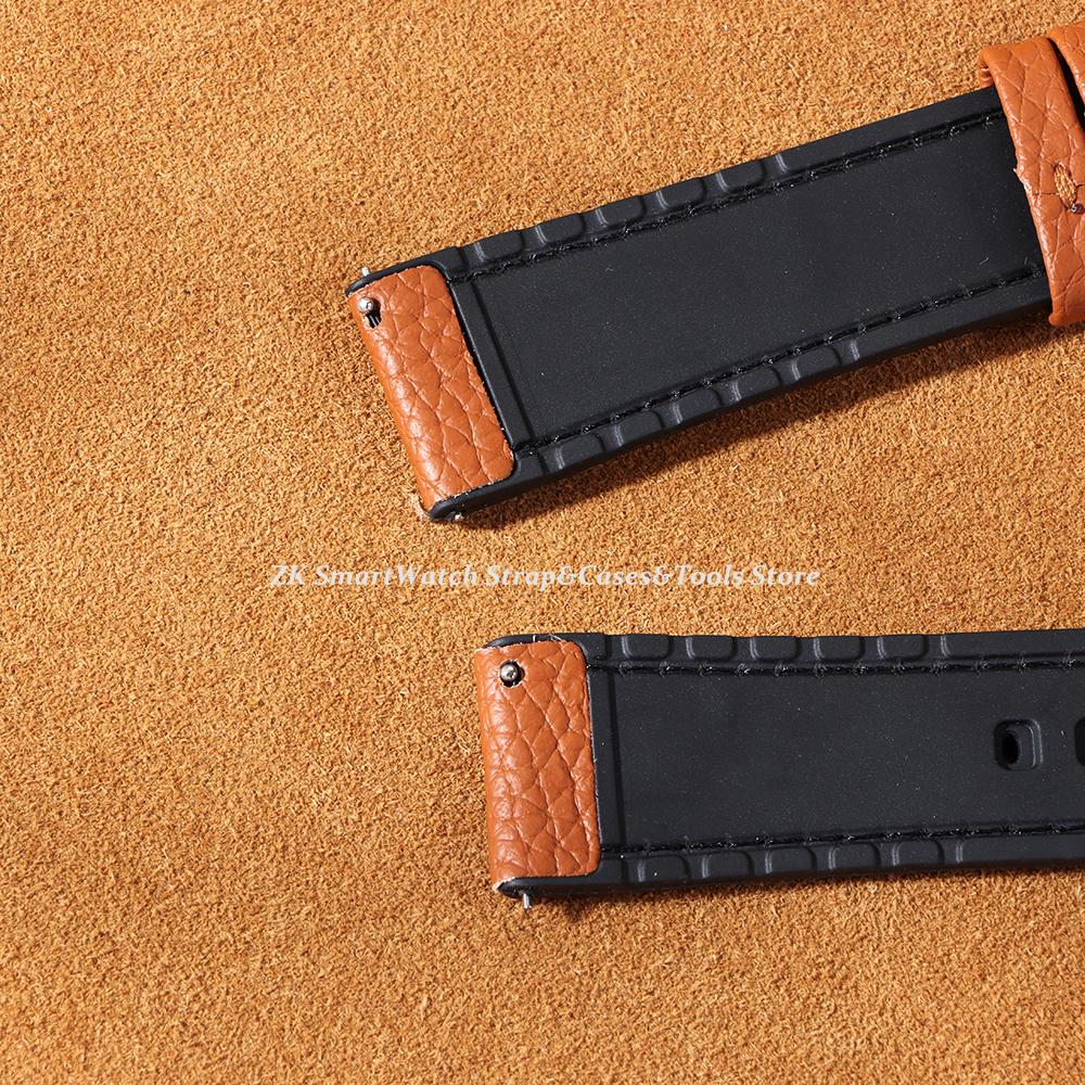 Lychee Pattern Watch Strap 20mm 22mm Quick Release Wristband for Samsung Galaxy Watch 3 Active2 40 44mm Huawei Watch Gt 2 Bands