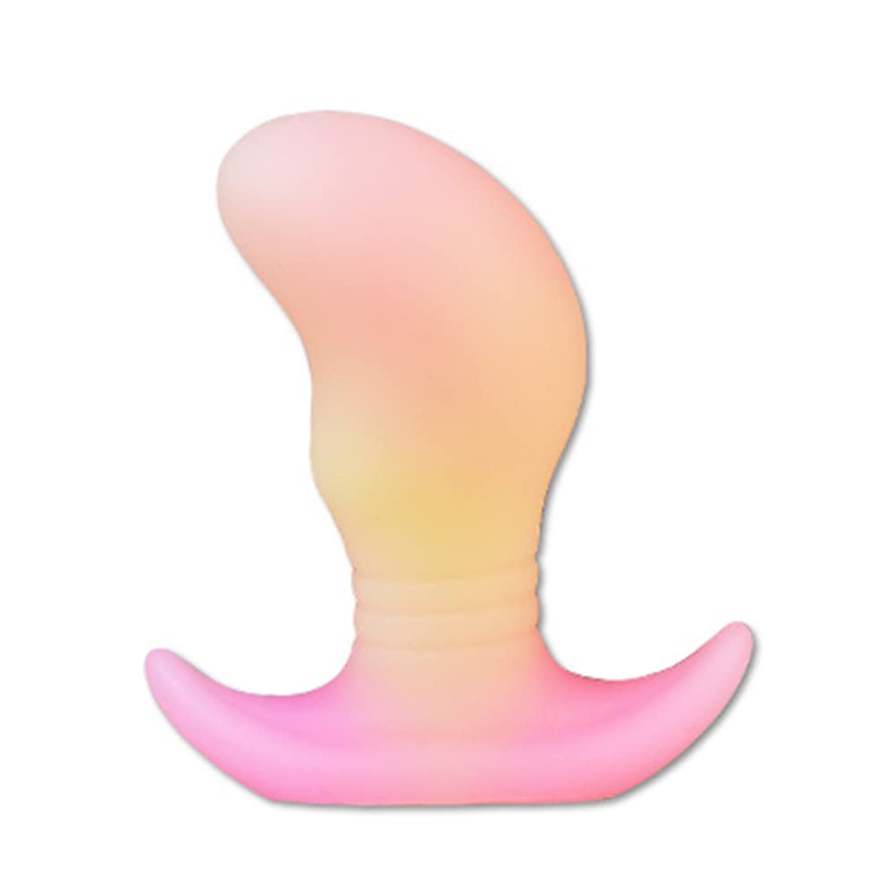 2nd Generation Anal Plug with for Going X 17cm TaRiss's Bean-shaped Unevenness, Anchor-shaped Base, Out, Silicone, Pink, Yellow, L, 6.2cm