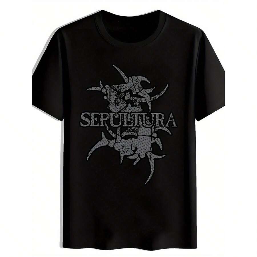 [Metal Sepultura Tee] Black Sepultura Heavy Metal Band Graphic T-Shirt | Men s Skull & Skeleton S разноцветный